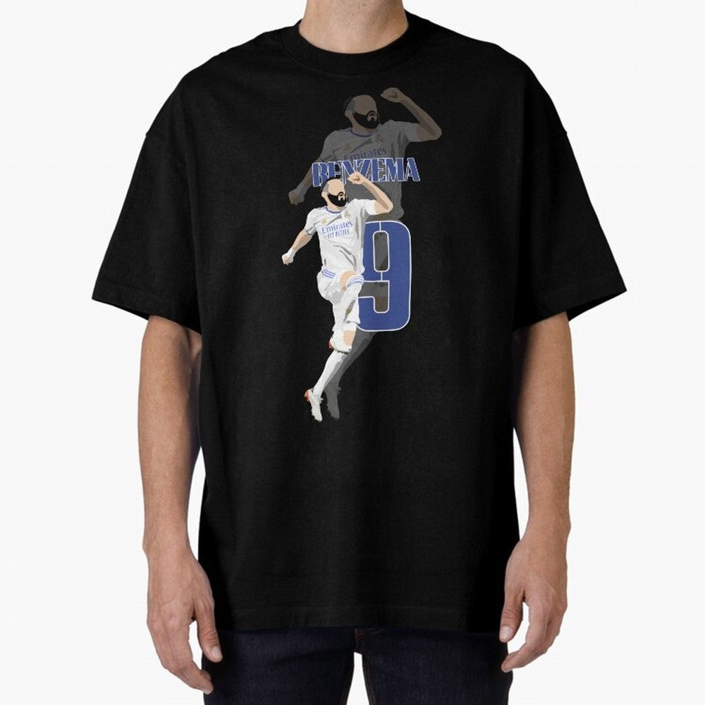 Karim Benzema 9 Oversized T-Shirt Stand Proud for FIFA World Cup 2026 Inspired by Cristiano Ronaldo, Argentina, France and Brazil Energy, Goal Celebration Energy, Supporter Heritage, Football Icons and Worldwide Tournament Joy; Perfect for