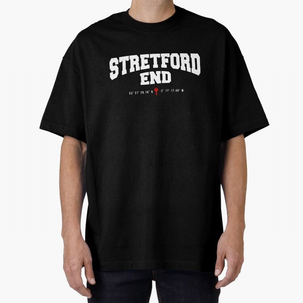 Stretford End - Manchester United Oversized T-Shirt Relive Legendary Nights from FIFA World Cup 2026 Group Stage Filled with Messi, CR7 and Mbappe, Netherlands Energy, Championship Spirit, Famous Goals, Roaring Crowds and International Football
