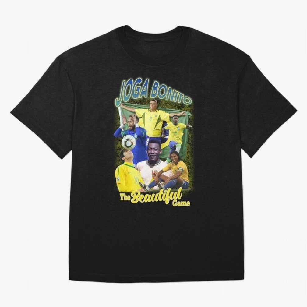 Joga Bonito Brazil Oversized T-Shirt Represent Global Football Passion for FIFA World Cup 2026 USA Canada Mexico, Filled with Messi and Cristiano Ronaldo, England and Germany, Goal Celebration Energy, Supporter Heritage, Football Icons and