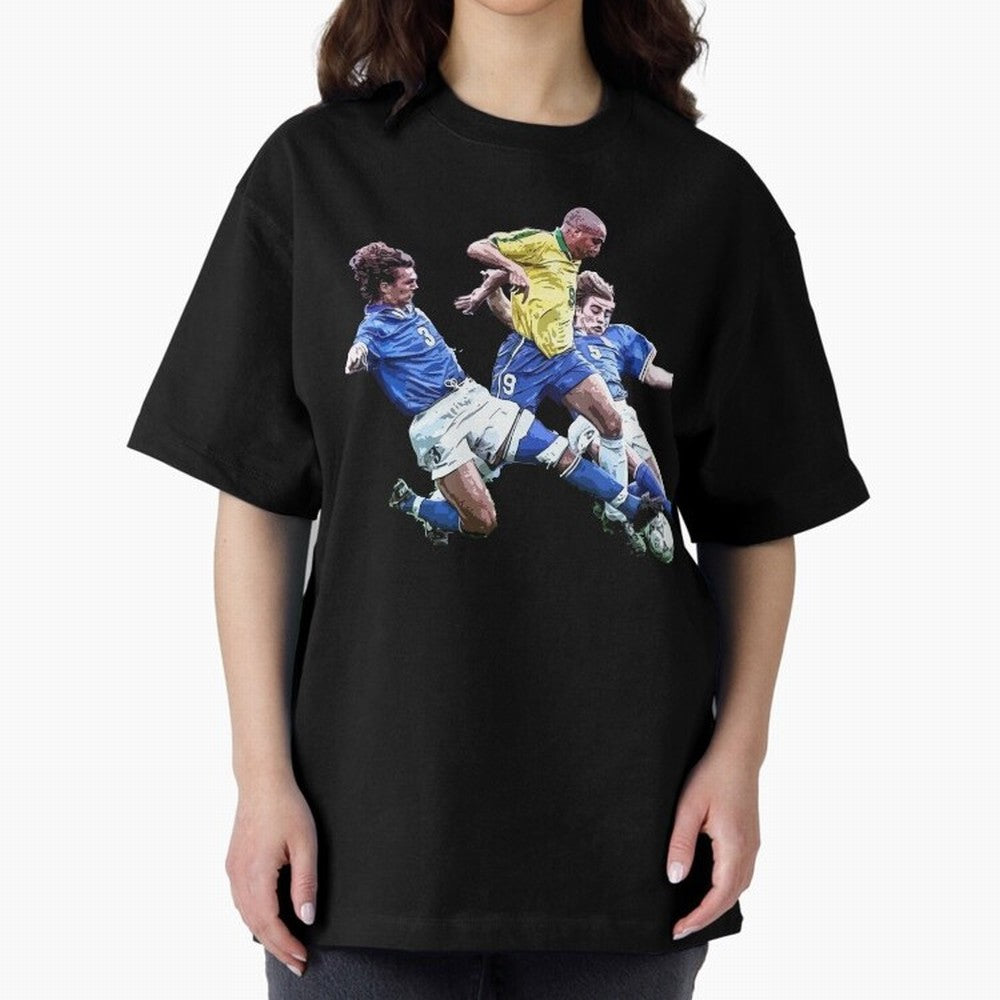 Ronaldo vs Maldini & Cannavaro Oversized T-Shirt Bring Stadium Energy to Match Day Hype around FIFA World Cup 2026 Group Stage, Messi, Neymar and Mbappe, Germany, Global Supporter Spirit, Legendary Goals, National Colors and Tournament Celebration;