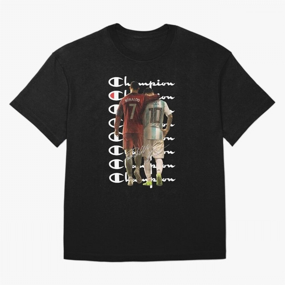Ronaldos And Messis C-C-H-A-M-P-I-O-N-N Oversized T-Shirt Bring Trophy Dreams to FIFA World Cup 2026 Group Stage Spirit, Featuring England, France and Netherlands, CR7 and Messi, Football Passion, Legendary Performances, Festival Vibes and