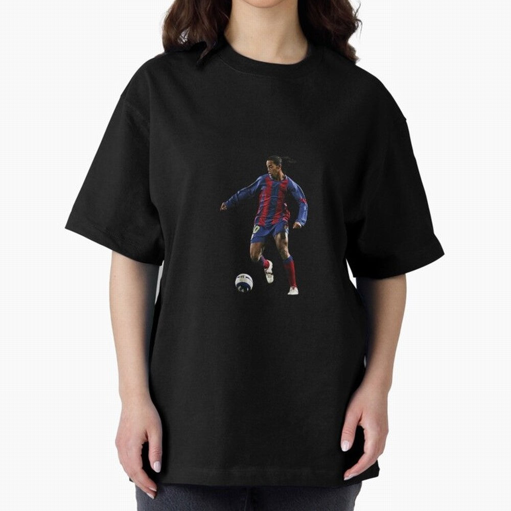 Ronaldinho Gaucho Oversized T-Shirt Step into FIFA World Cup 2026 USA Canada Mexico for Fans of Messi, Neymar and Mbappe and Netherlands, Bringing Classic Soccer Heritage, Championship Pressure, Fan Loyalty and International Pride; Ideal for