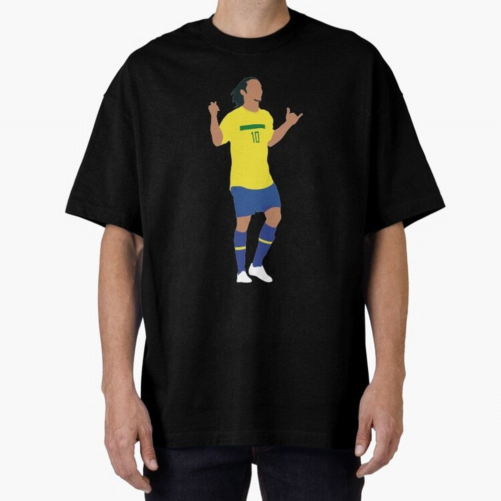 Ronaldinho. Brazil Football. Oversized T-Shirt Make Every Match About the FIFA World Cup 2026 Group Stage Journey through Cristiano Ronaldo, Haaland and CR7 Highlights, Portugal, Spain and Germany Pride, Football History, Final Match Energy, Crowd