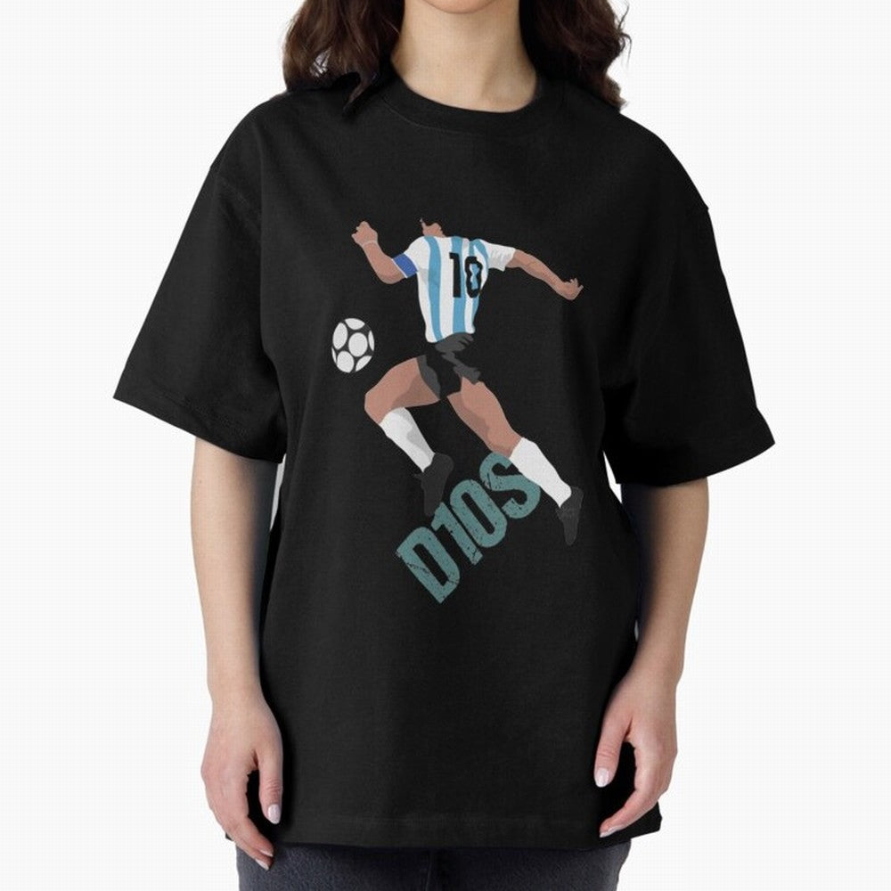 D10S Oversized T-Shirt Show Championship Spirit for FIFA World Cup 2026 for Fans of Mbappe and Neymar and Brazil, Portugal and Argentina, Bringing Classic Soccer Heritage, Championship Pressure, Fan Loyalty and International Pride; Great for