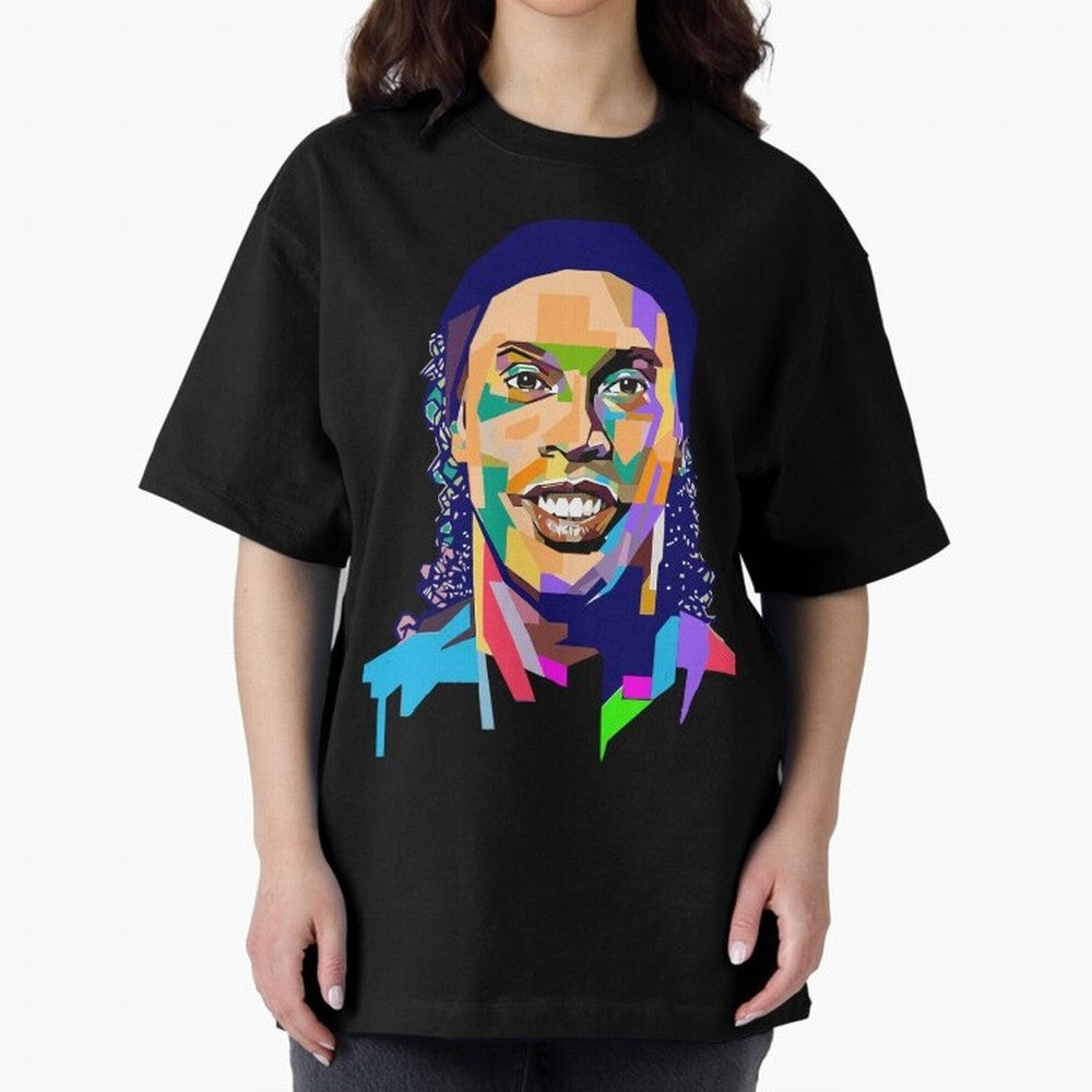 Ronaldinho Oversized T-Shirt Relive Legendary Nights from the FIFA World Cup 2026 USA Canada Mexico Journey through Messi and Cristiano Ronaldo Highlights, England Pride, Game Day Rituals, Football Legends, Country Pride and the Road to the Final;