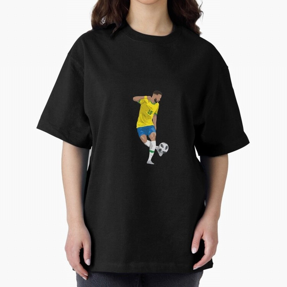 Neymar JR Minimalist Oversized T-Shirt Capture Stadium Memories from FIFA World Cup 2026 for Fans of Haaland and Mbappe and England, France and Netherlands, Bringing Tournament Hype, Historic Matchups, Family Viewing Parties and Global Sports
