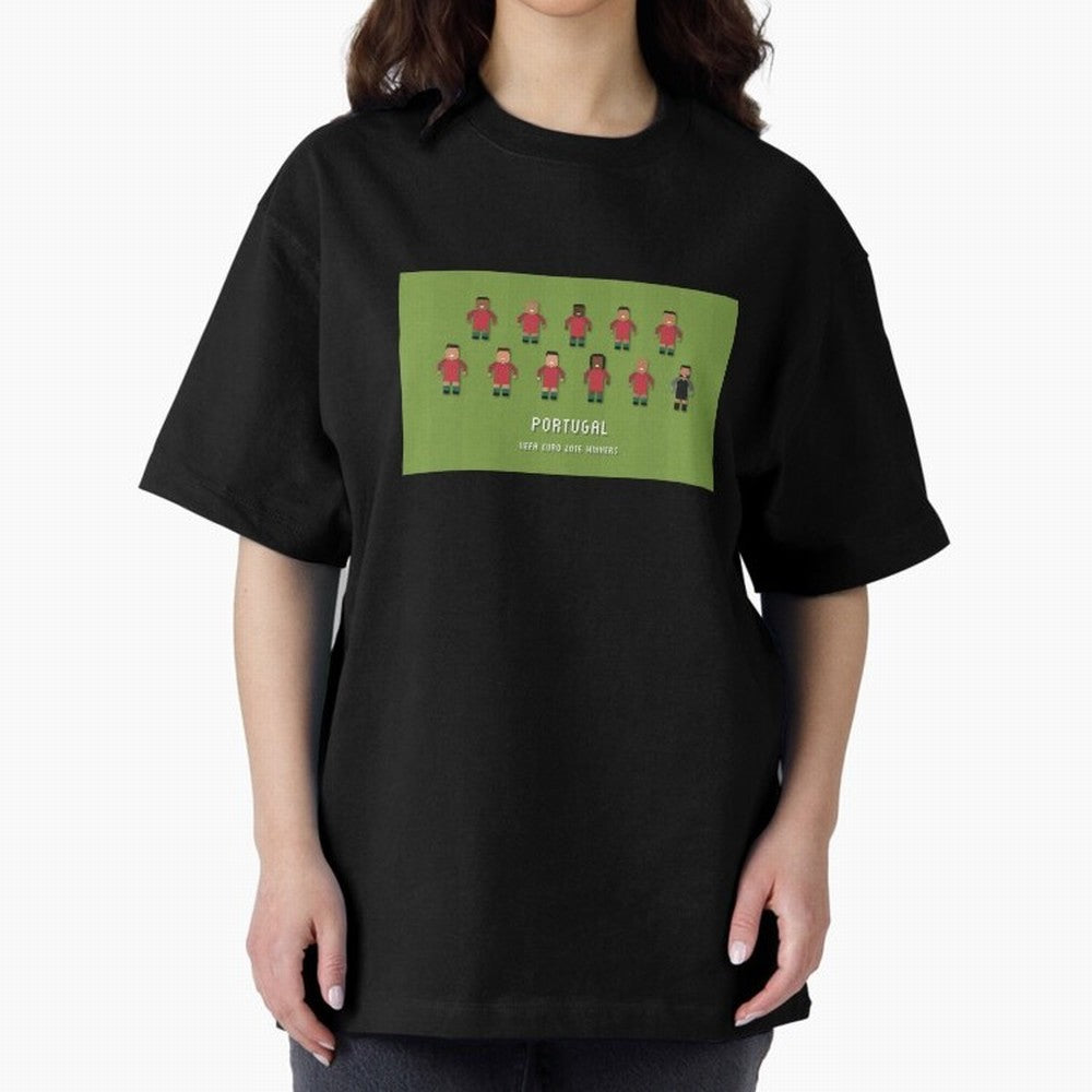 Portugal Euro 2016 Winning Squad Oversized T-Shirt Celebrate Fan Culture around Global Football Passion for FIFA World Cup 2026 Group Stage, Filled with Messi, CR7 and Mbappe, Argentina and Brazil, Champion Mindset, Group Stage Buzz, Knockout