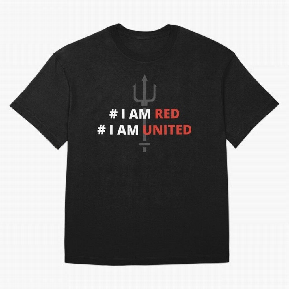 I am red, I am United Oversized T-Shirt Honor Football Greatness during FIFA World Cup 2026 USA Canada Mexico Spirit, Driven by Portugal, Spain and Germany, Neymar, Classic Soccer Heritage, Championship Pressure, Fan Loyalty and International