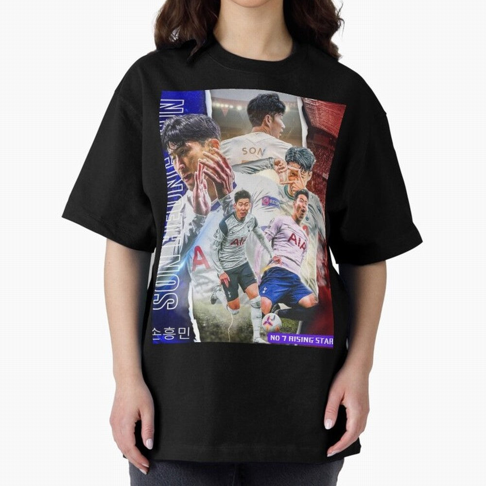 THE 7 STAR SON HEUNG MIN SPECIAL ON REDBUBBLE Oversized T-Shirt Bring FIFA World Cup 2026 Group Stage Connected to Cristiano Ronaldo, Haaland and CR7, France and Portugal Energy, Football Passion, Legendary Performances, Festival Vibes and