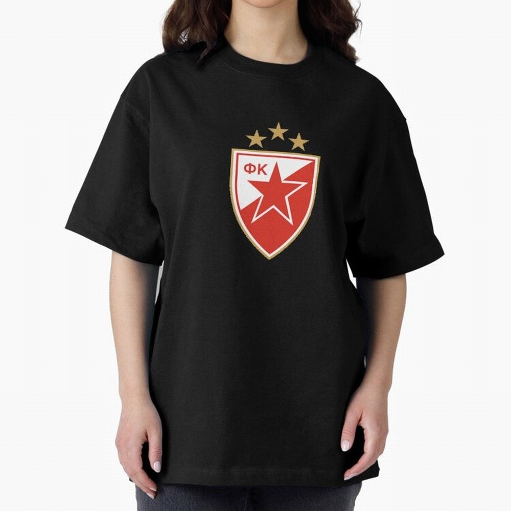 red star Oversized T-Shirt Celebrate Soccer Greatness during FIFA World Cup 2026 Group Stage Spirit, Built around Portugal, Spain and Germany, Cristiano Ronaldo, Retro Football Energy, Iconic Rivalries, Trophy Chase Drama and Stadium Atmosphere;