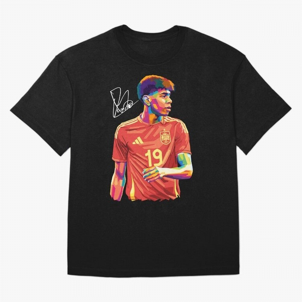 Lamine Yamal Pop Art Oversized T-Shirt Create Global Football Passion for FIFA World Cup 2026 Group Stage, Capturing Haaland and Mbappe, France, Goal Celebration Energy, Supporter Heritage, Football Icons and Worldwide Tournament Joy; Ideal for