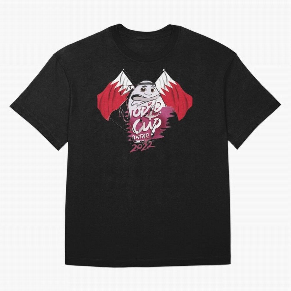 qatar mascot Oversized T-Shirt Enjoy the Biggest Football Party of FIFA World Cup 2026 USA Canada Mexico for Fans of Mbappe and Neymar and England, France and Netherlands, Bringing Game Day Rituals, Football Legends, Country Pride and the Road to