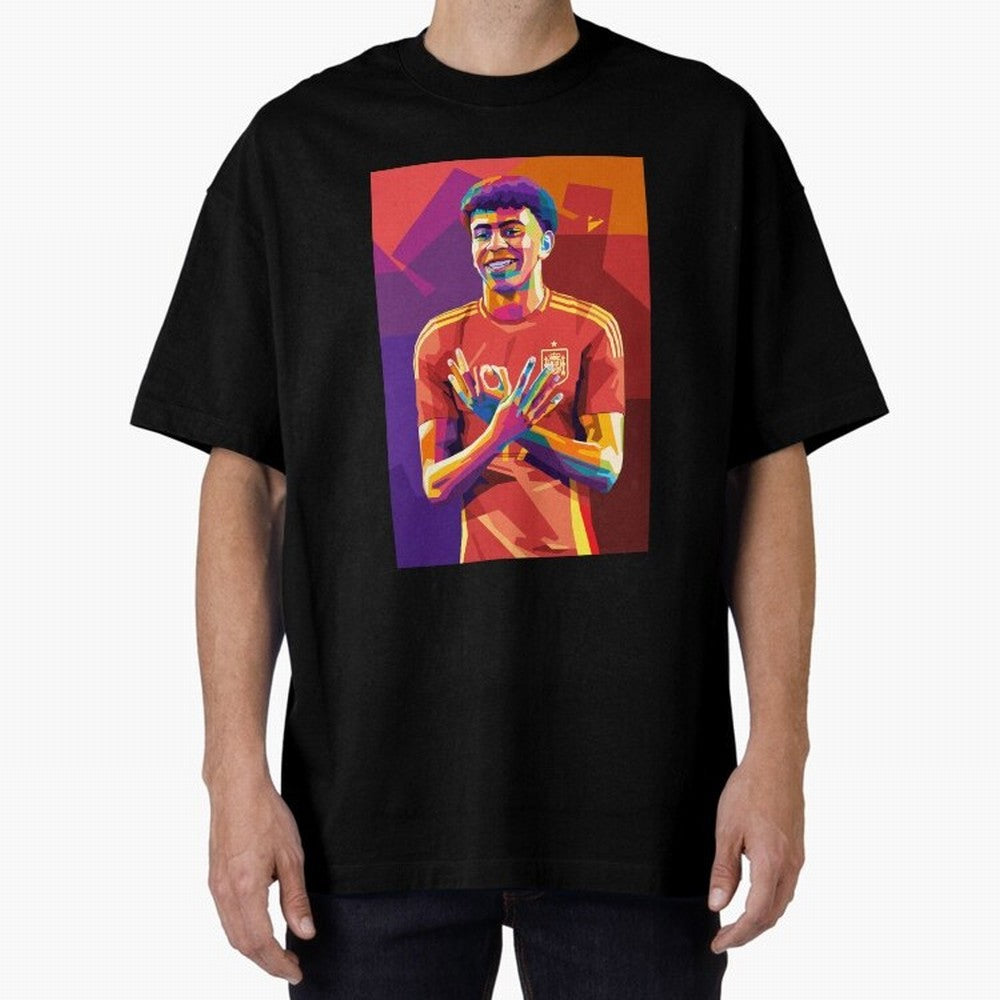 Lamine Yamal Spain Oversized T-Shirt Share the Excitement of Global Football Passion for FIFA World Cup 2026, Celebrating Neymar, Spain, Vintage Soccer Flavor, Modern Football Stars, National Flags and Final Night Emotion; Ideal for Football Dads,