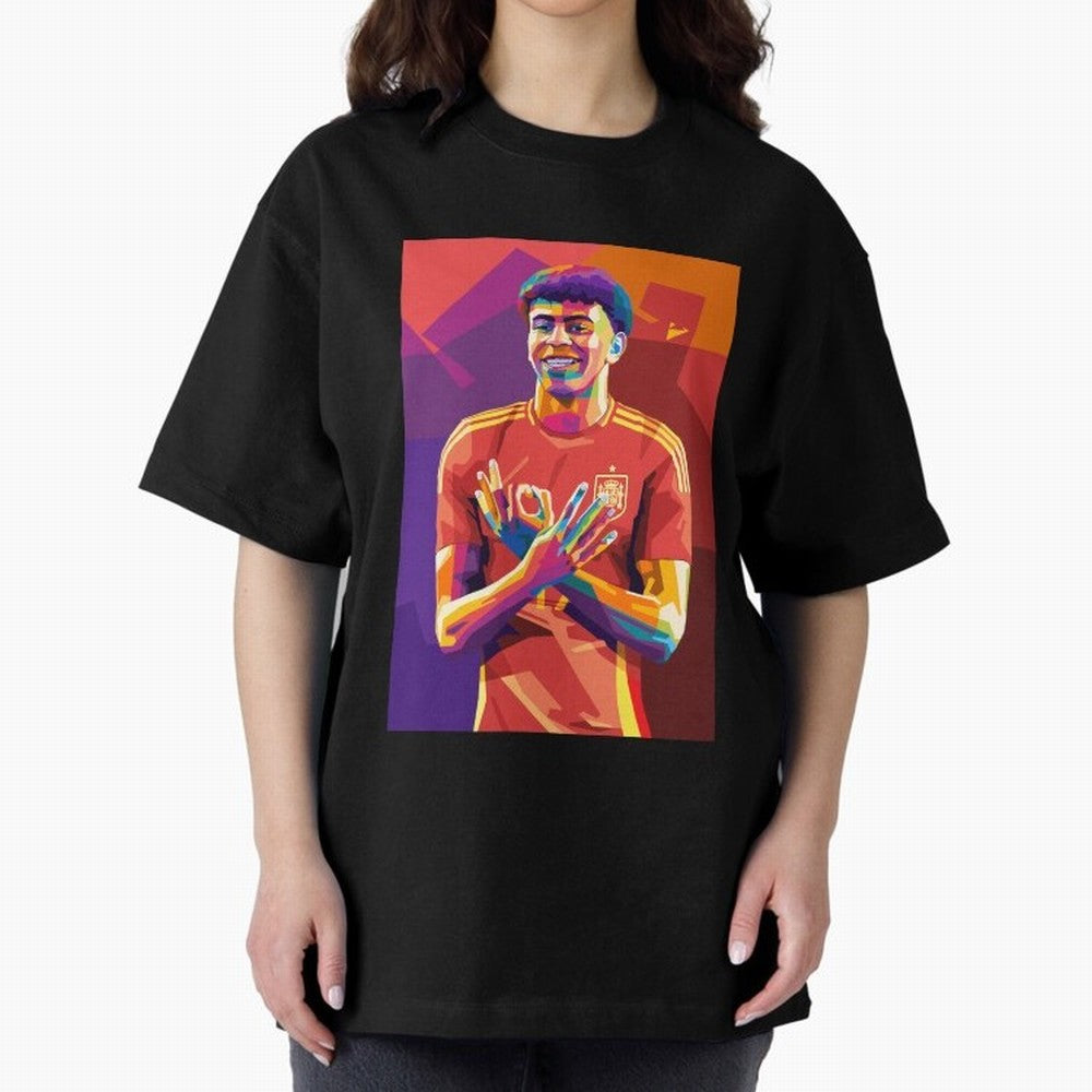 Lamine Yamal Spain Oversized T-Shirt Share the Excitement of Global Football Passion for FIFA World Cup 2026, Celebrating Neymar, Spain, Vintage Soccer Flavor, Modern Football Stars, National Flags and Final Night Emotion; Ideal for Football Dads,