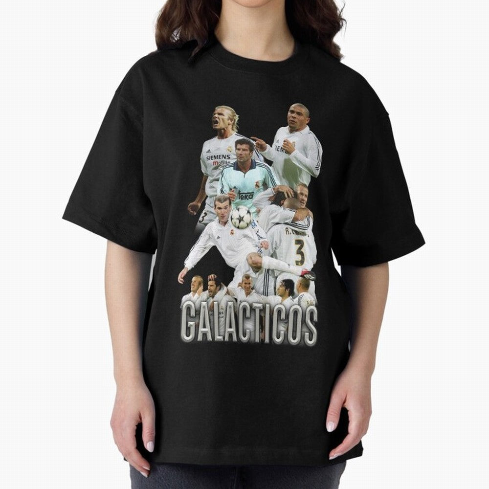 Galacticos Real Madrid Oversized T-Shirt Show Passion for the Stars of Global Football Passion for FIFA World Cup 2026, Celebrating Cristiano Ronaldo, Argentina, France and Brazil, Tournament Hype, Historic Matchups, Family Viewing Parties and