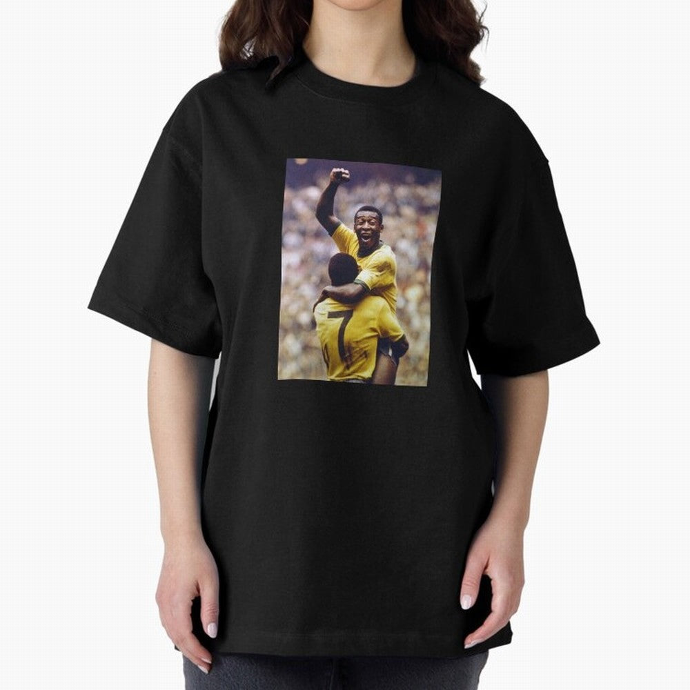 Pel¨¦'s Brilliance: Vintage 1970 World Cup Hero Print Oversized T-Shirt Show Support during Match Day Hype around FIFA World Cup 2026 Group Stage, Messi, CR7 and Mbappe, Portugal, Match Day Excitement, Supporter Culture, Golden Goals and Global