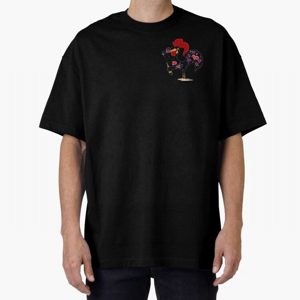 Portuguese Rooster Drinking Wine Oversized T-Shirt Build Global Football Passion for FIFA World Cup 2026 USA Canada Mexico, with Haaland and Mbappe, Argentina and Brazil, Game Day Rituals, Football Legends, Country Pride and the Road to the Final;