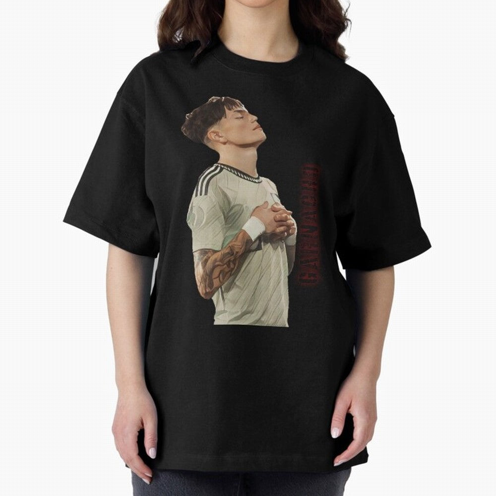 Alejandro Garnacho Oversized T-Shirt Create Global Football Passion for FIFA World Cup 2026 USA Canada Mexico, Featuring CR7, England, France and Netherlands, Tournament Hype, Historic Matchups, Family Viewing Parties and Global Sports Pride; Made