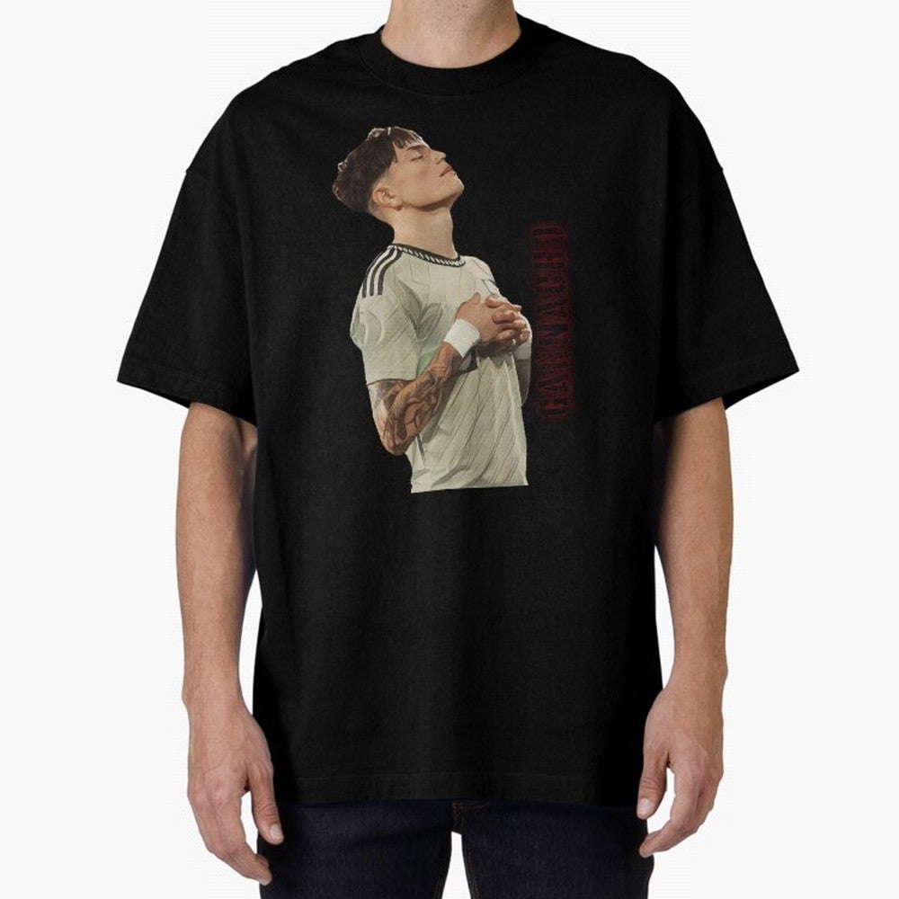 Alejandro Garnacho Oversized T-Shirt Create Global Football Passion for FIFA World Cup 2026 USA Canada Mexico, Featuring CR7, England, France and Netherlands, Tournament Hype, Historic Matchups, Family Viewing Parties and Global Sports Pride; Made