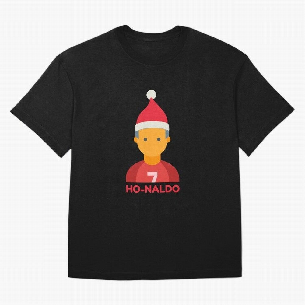 HO-NALDO - Funny Ronaldo Christmas Oversized T-Shirt Celebrate Fan Culture around Match Day Hype around FIFA World Cup 2026 Group Stage, CR7, Germany, Game Day Rituals, Football Legends, Country Pride and the Road to the Final; Built for Supporters