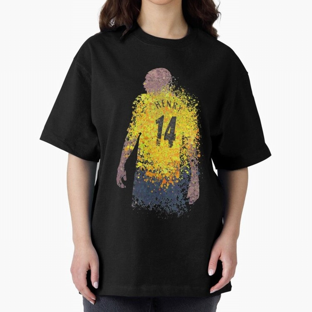 Thierry Henry Arsenal Illustration Oversized T-Shirt Represent the Passion of FIFA World Cup 2026 USA Canada Mexico for Fans of CR7 and Argentina, Bringing Game Day Rituals, Football Legends, Country Pride and the Road to the Final; Created for