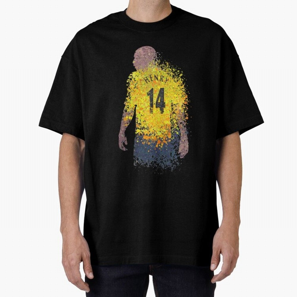 Thierry Henry Arsenal Illustration Oversized T-Shirt Represent the Passion of FIFA World Cup 2026 USA Canada Mexico for Fans of CR7 and Argentina, Bringing Game Day Rituals, Football Legends, Country Pride and the Road to the Final; Created for