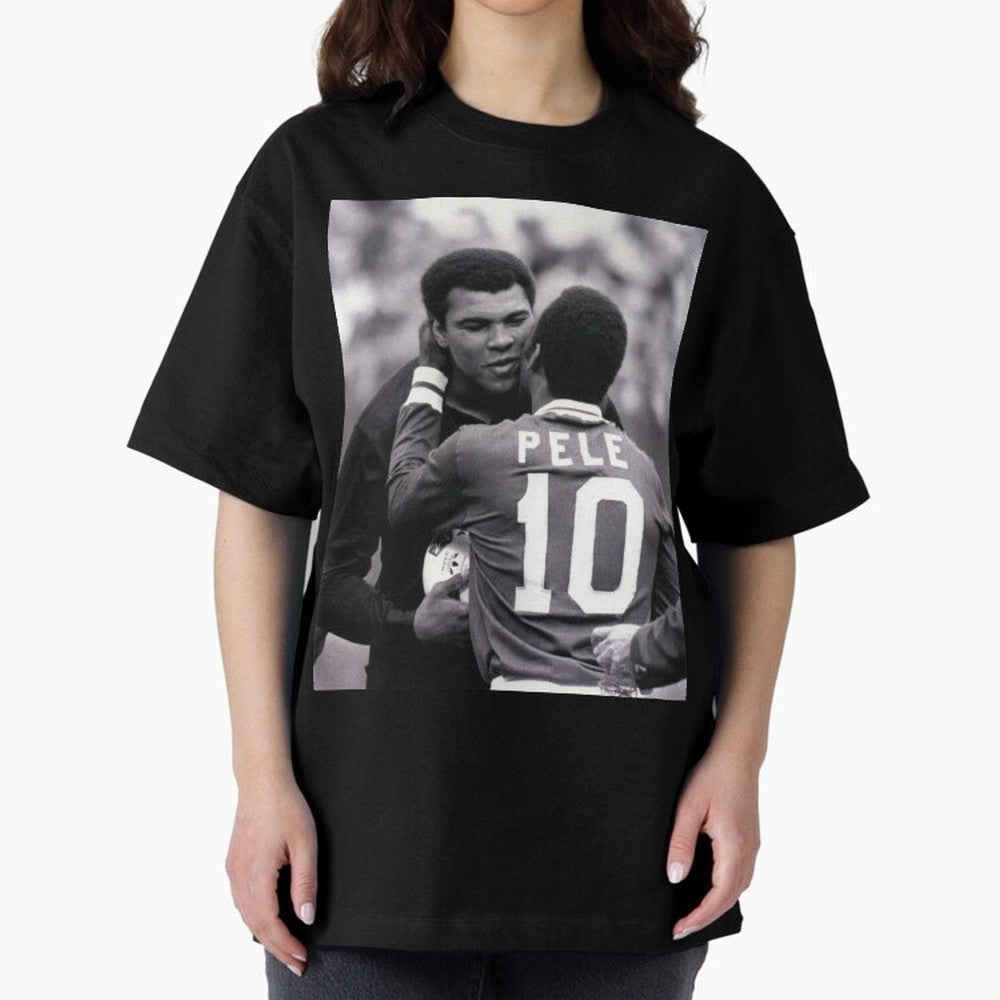The Boxing Legend Meet The Football Legend Poster Oversized T-Shirt Bring Champion Energy into FIFA World Cup 2026 USA Canada Mexico Inspired by CR7 and Messi, England, France and Netherlands Energy, Stadium Memories, Football Loyalty,