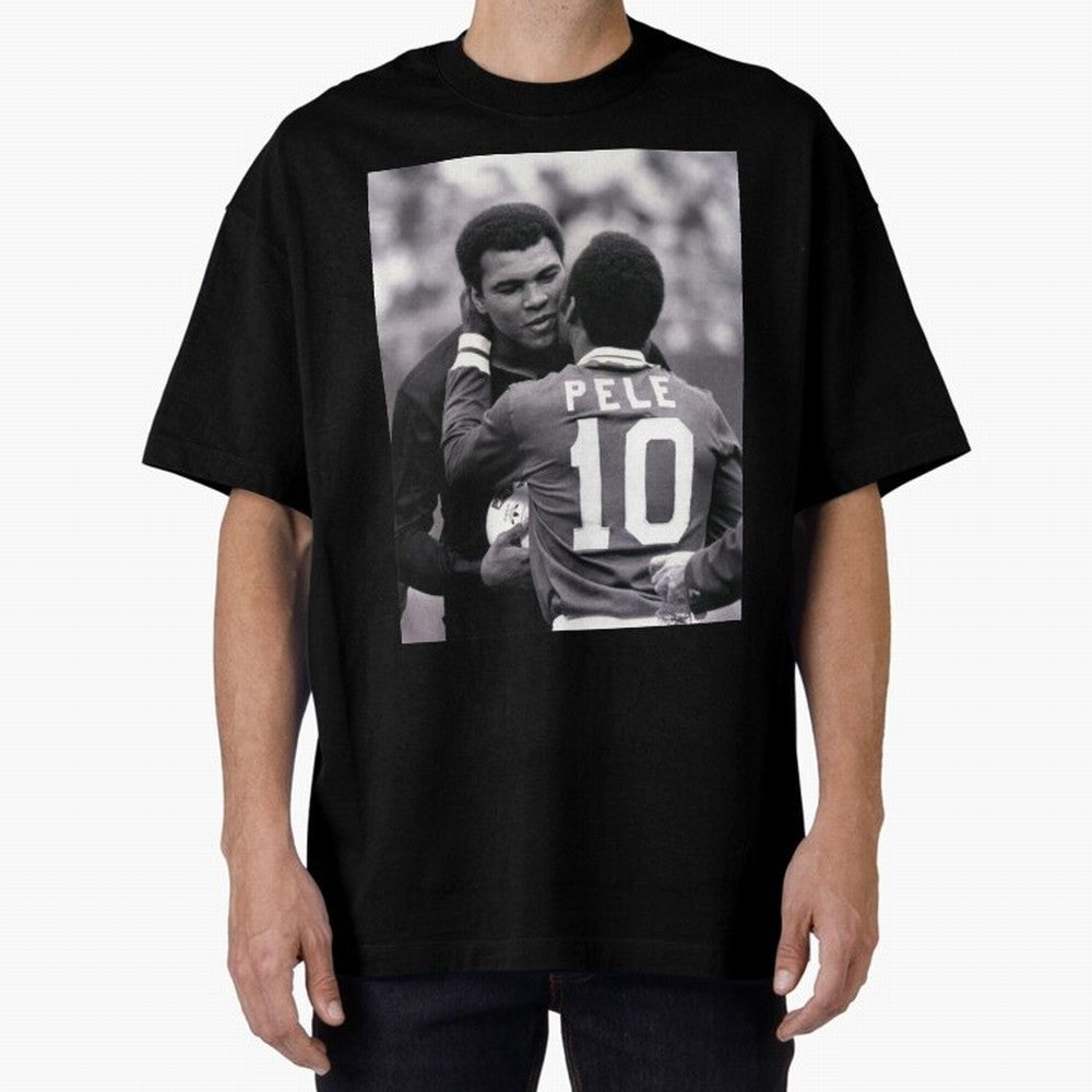 The Boxing Legend Meet The Football Legend Poster Oversized T-Shirt Bring Champion Energy into FIFA World Cup 2026 USA Canada Mexico Inspired by CR7 and Messi, England, France and Netherlands Energy, Stadium Memories, Football Loyalty,