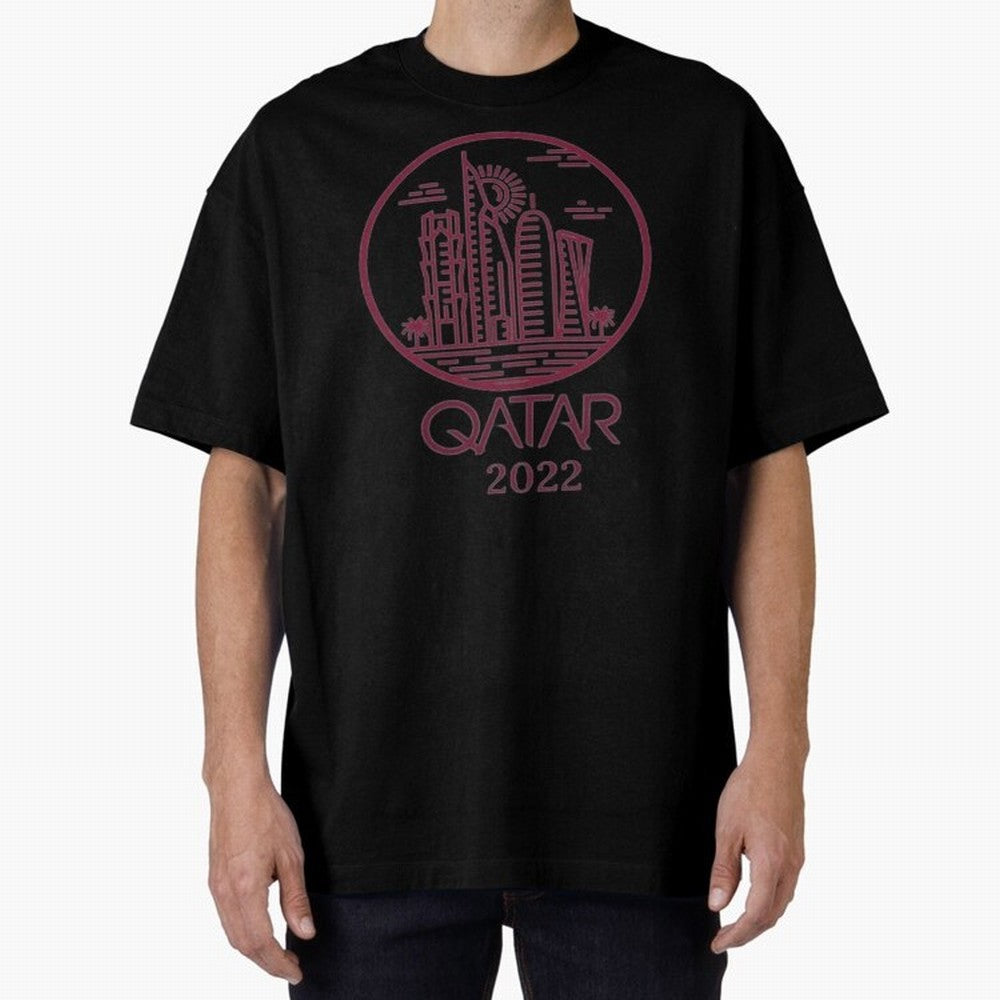 Qatar Welcome Oversized T-Shirt Bring Trophy Dreams to the FIFA World Cup 2026 USA Canada Mexico Journey through Haaland Highlights, Portugal Pride, Stadium Memories, Football Loyalty, International Chants and Championship Tradition; Built for