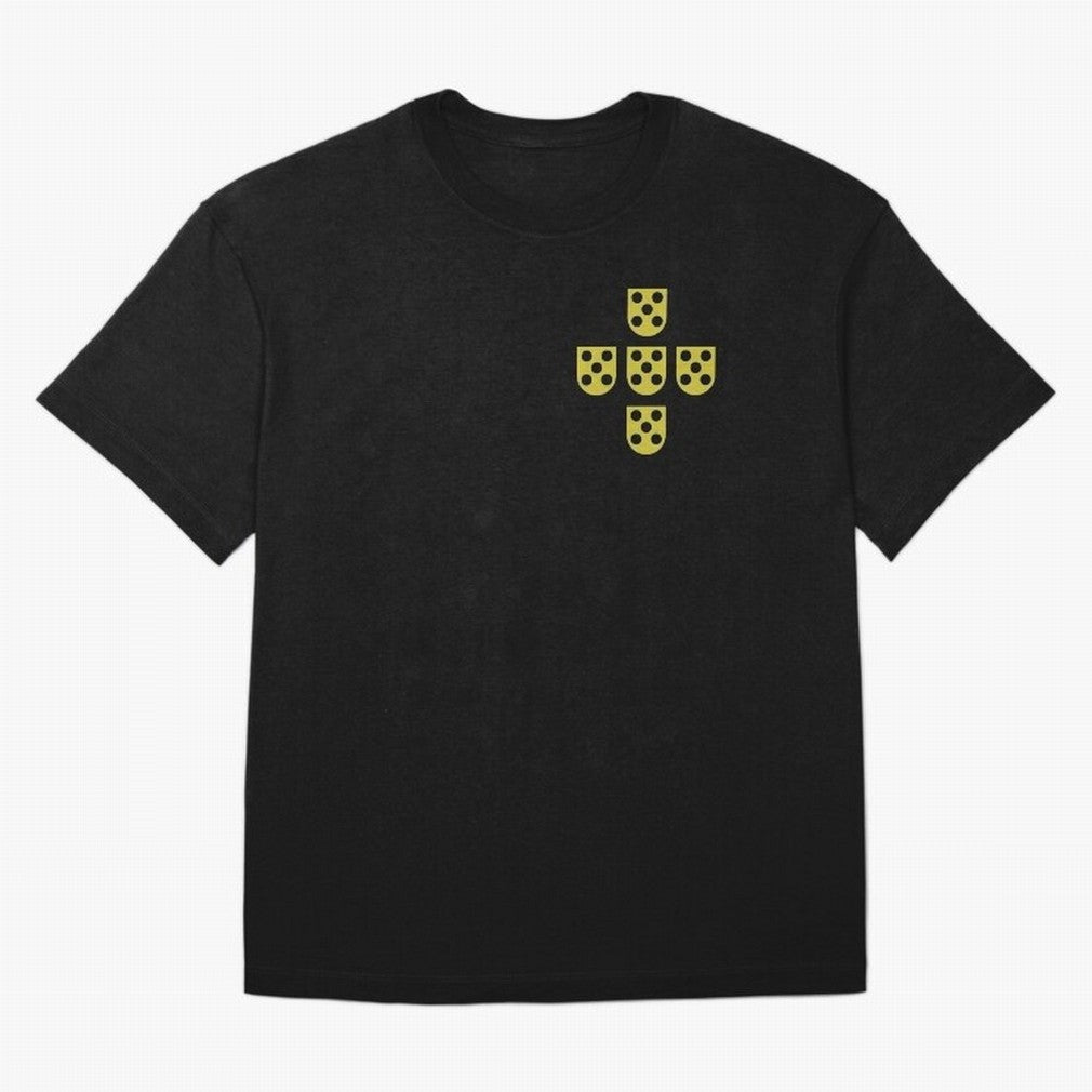 Golden Quinas Portugal Oversized T-Shirt Enjoy FIFA World Cup 2026 Group Stage Spirit, Filled with Spain, Neymar, Haaland and Cristiano Ronaldo, Goal Celebration Energy, Supporter Heritage, Football Icons and Worldwide Tournament Joy; Perfect for