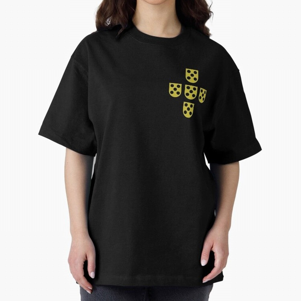 Golden Quinas Portugal Oversized T-Shirt Enjoy FIFA World Cup 2026 Group Stage Spirit, Filled with Spain, Neymar, Haaland and Cristiano Ronaldo, Goal Celebration Energy, Supporter Heritage, Football Icons and Worldwide Tournament Joy; Perfect for