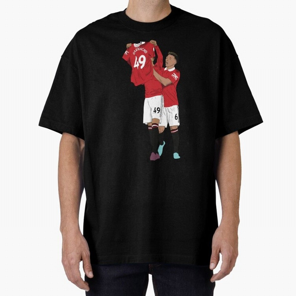 Alejandro Garnacho Goal Celebration Oversized T-Shirt Represent FIFA World Cup 2026 Group Stage Spirit, Highlighting Brazil, Messi and Cristiano Ronaldo, Supporter Pride, Iconic Celebrations, Legendary Names and Global Match Day Energy; Created for