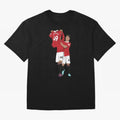 Alejandro Garnacho Goal Celebration Oversized T-Shirt Represent FIFA World Cup 2026 Group Stage Spirit, Highlighting Brazil, Messi and Cristiano Ronaldo, Supporter Pride, Iconic Celebrations, Legendary Names and Global Match Day Energy; Created for
