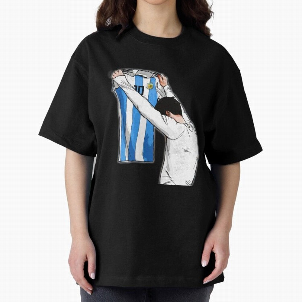 Art Messi Illustration Classic T-Shirt Spotlight the FIFA World Cup 2026 Journey through Messi, CR7 and Mbappe Highlights, England, France and Netherlands Pride, Football Passion, Legendary Performances, Festival Vibes and Supporter Community;