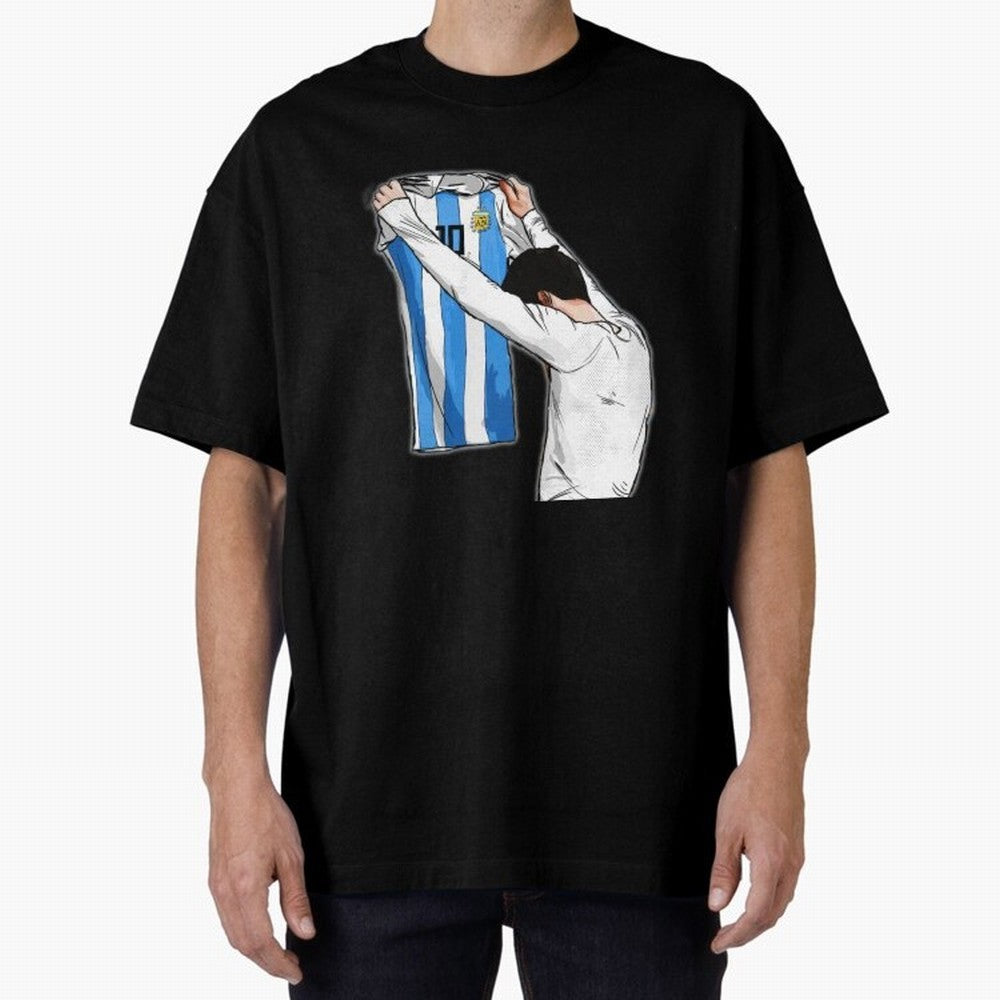 Art Messi Illustration Classic T-Shirt Spotlight the FIFA World Cup 2026 Journey through Messi, CR7 and Mbappe Highlights, England, France and Netherlands Pride, Football Passion, Legendary Performances, Festival Vibes and Supporter Community;