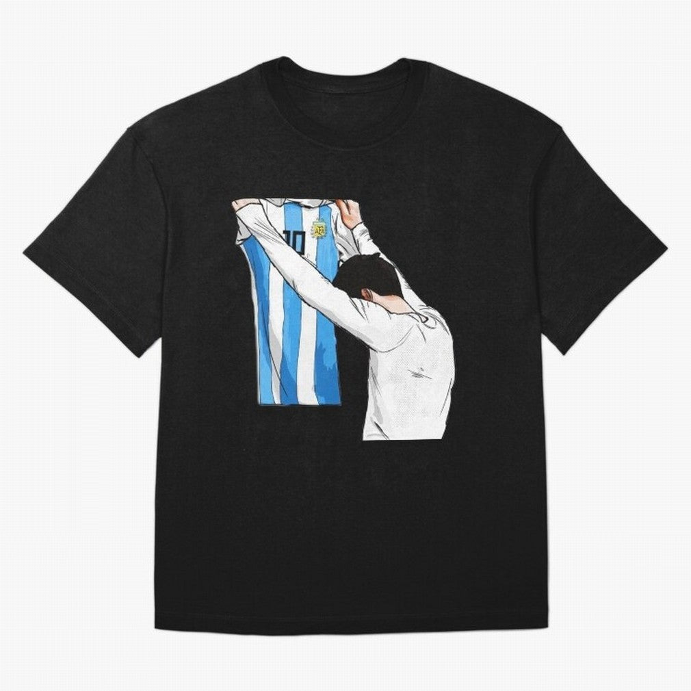 Lionel Messi holding his shirt, Argentina copa america Classic T-Shirt Build FIFA World Cup 2026 USA Canada Mexico Spirit, Inspired by Argentina and Brazil, Haaland and Mbappe, Football History, Final Match Energy, Crowd Noise and Once in a