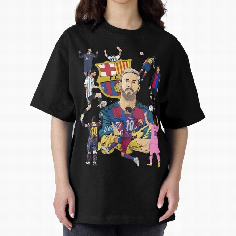 MESSI10 Oversized T-Shirt Join the Countdown to the FIFA World Cup 2026 Journey through Mbappe and Neymar Highlights, France and Portugal Pride, Sports Nostalgia, International Competition, Famous Players and Unforgettable Victories; Perfect for