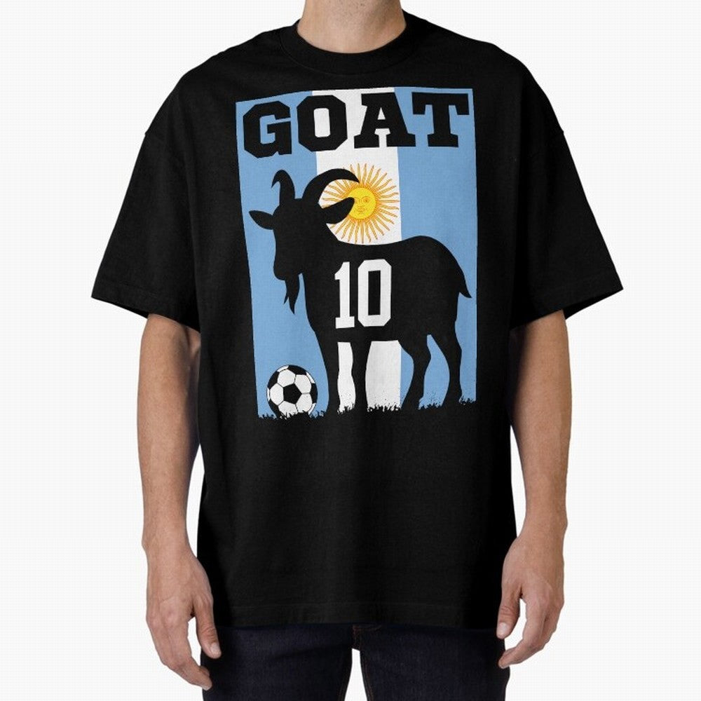 Argentina World Cup 2026 The Goat 10 Oversized T-Shirt Join Supporters Worldwide for Global Football Passion for FIFA World Cup 2026 Group Stage, Featuring Cristiano Ronaldo, Haaland and CR7, Spain, Stadium Chants, National Pride, Trophy Dreams and
