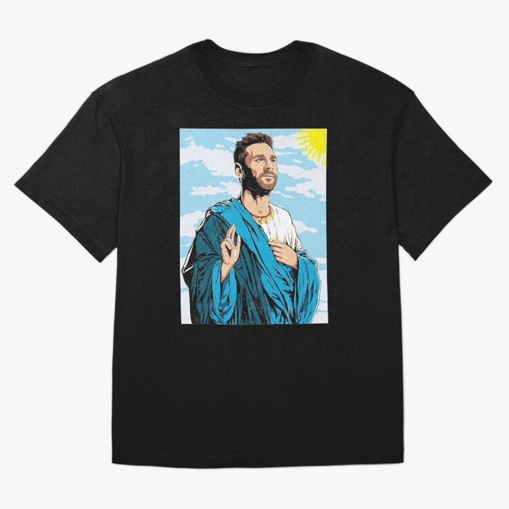 messi god Oversized T-Shirt Carry Global Football Passion for FIFA World Cup 2026 Group Stage, Centered on Haaland, England, France and Netherlands, Vintage Soccer Flavor, Modern Football Stars, National Flags and Final Night Emotion; Perfect for