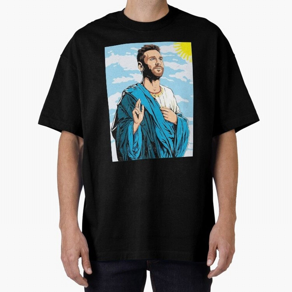 messi god Oversized T-Shirt Carry Global Football Passion for FIFA World Cup 2026 Group Stage, Centered on Haaland, England, France and Netherlands, Vintage Soccer Flavor, Modern Football Stars, National Flags and Final Night Emotion; Perfect for