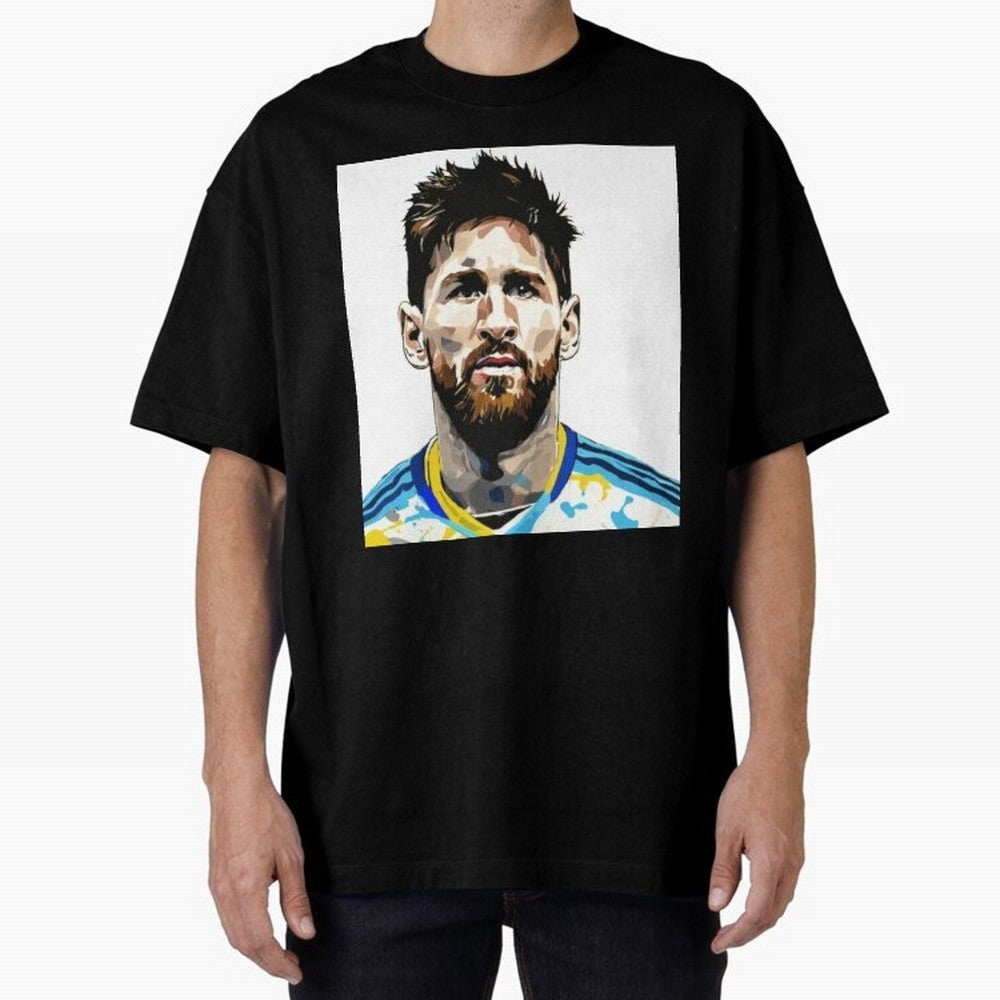 Lionel Messi Oversized T-Shirt Stand with Match Day Hype around FIFA World Cup 2026, Messi and Cristiano Ronaldo, Netherlands, Match Day Excitement, Supporter Culture, Golden Goals and Global Football Passion; Perfect for Supporters Who Want Bold