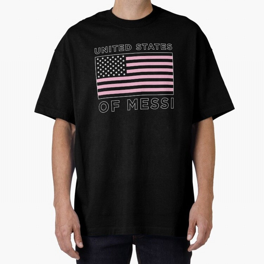 United States of Messi Oversized T-Shirt Live the Energy of Match Day Hype around FIFA World Cup 2026, Cristiano Ronaldo, Haaland and CR7, England, Global Supporter Spirit, Legendary Goals, National Colors and Tournament Celebration; Perfect for