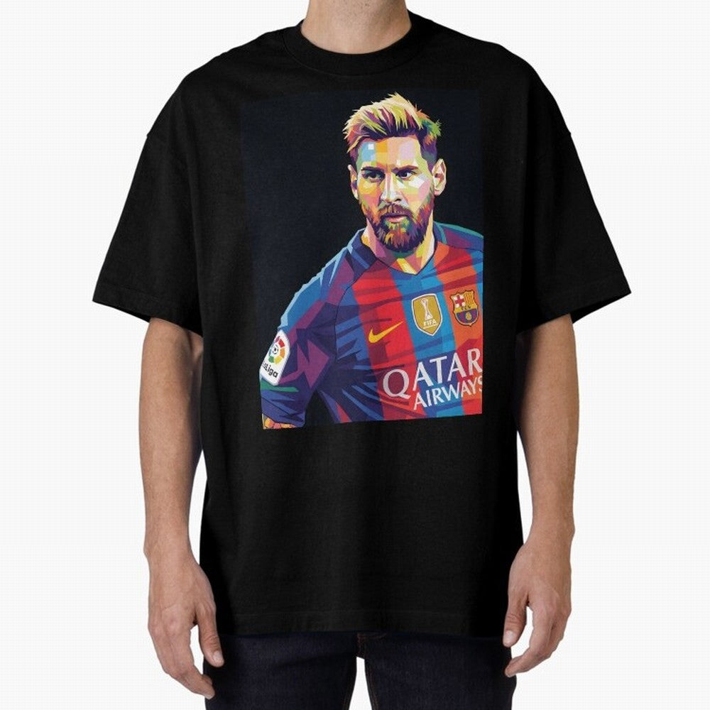 Messi Wpap Oversized T-Shirt Follow the Final Road of FIFA World Cup 2026 Spirit, Inspired by Portugal, CR7 and Messi, Retro Football Energy, Iconic Rivalries, Trophy Chase Drama and Stadium Atmosphere; Perfect for Fans, Collectors, Family