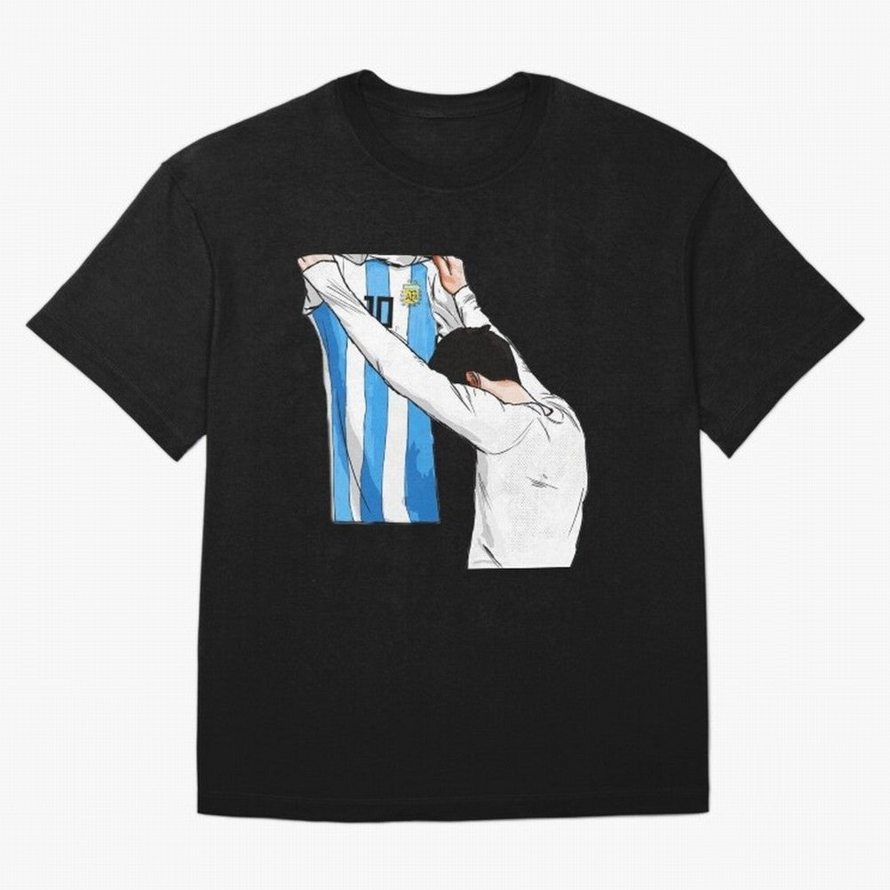 Lionel Messi holding his shirt, Argentina copa america Classic T-Shirt Celebrate the FIFA World Cup 2026 Journey through Cristiano Ronaldo, Haaland and CR7 Highlights, England, France and Netherlands Pride, Retro Football Energy, Iconic Rivalries,
