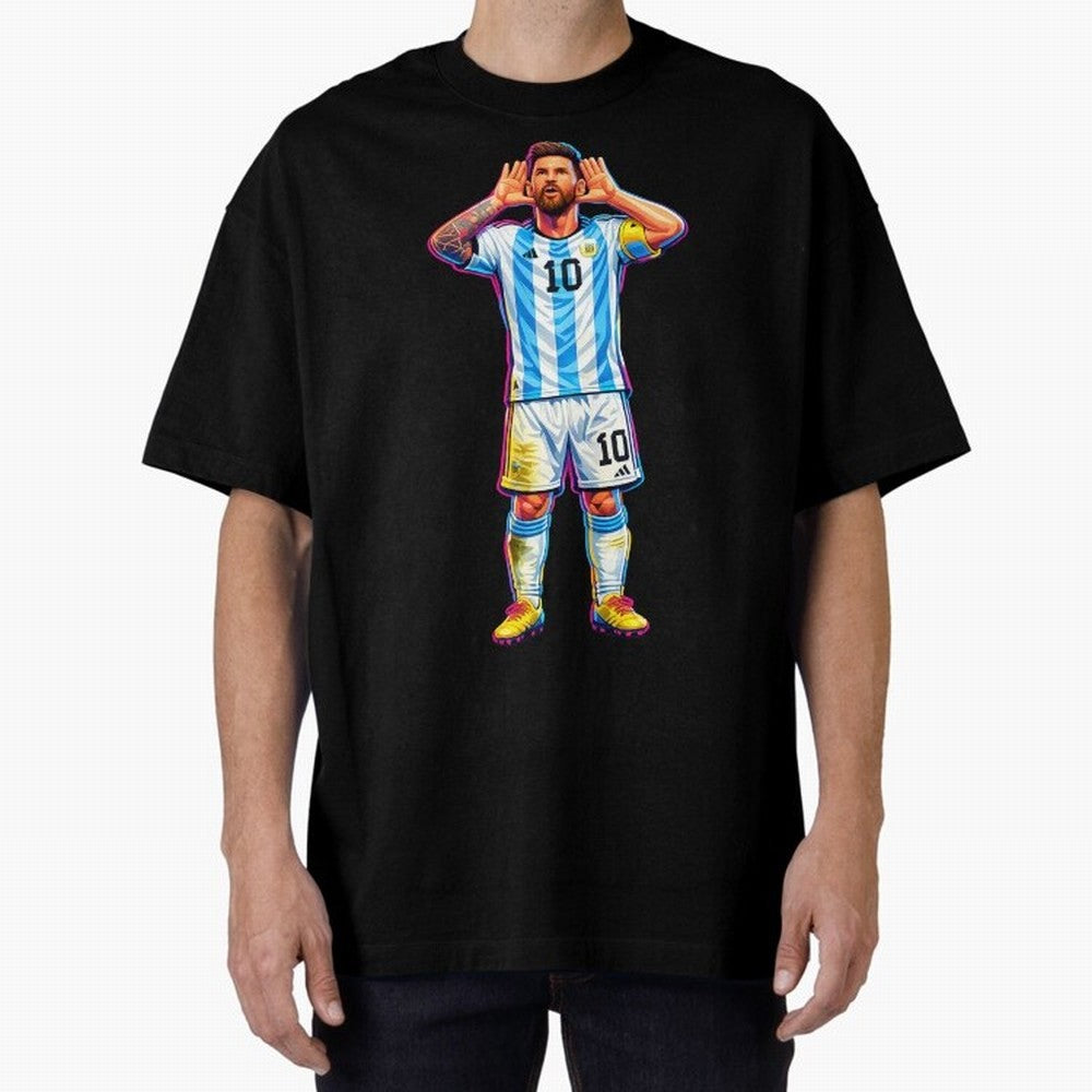 Messi Celebration Classic T-Shirt Fuel Match Day Hype around FIFA World Cup 2026 USA Canada Mexico, Messi and Cristiano Ronaldo, Netherlands, Championship Spirit, Famous Goals, Roaring Crowds and International Football Unity; Made for Collectors