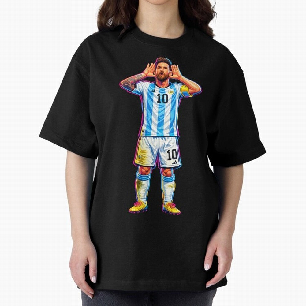 Messi Celebration Classic T-Shirt Fuel Match Day Hype around FIFA World Cup 2026 USA Canada Mexico, Messi and Cristiano Ronaldo, Netherlands, Championship Spirit, Famous Goals, Roaring Crowds and International Football Unity; Made for Collectors