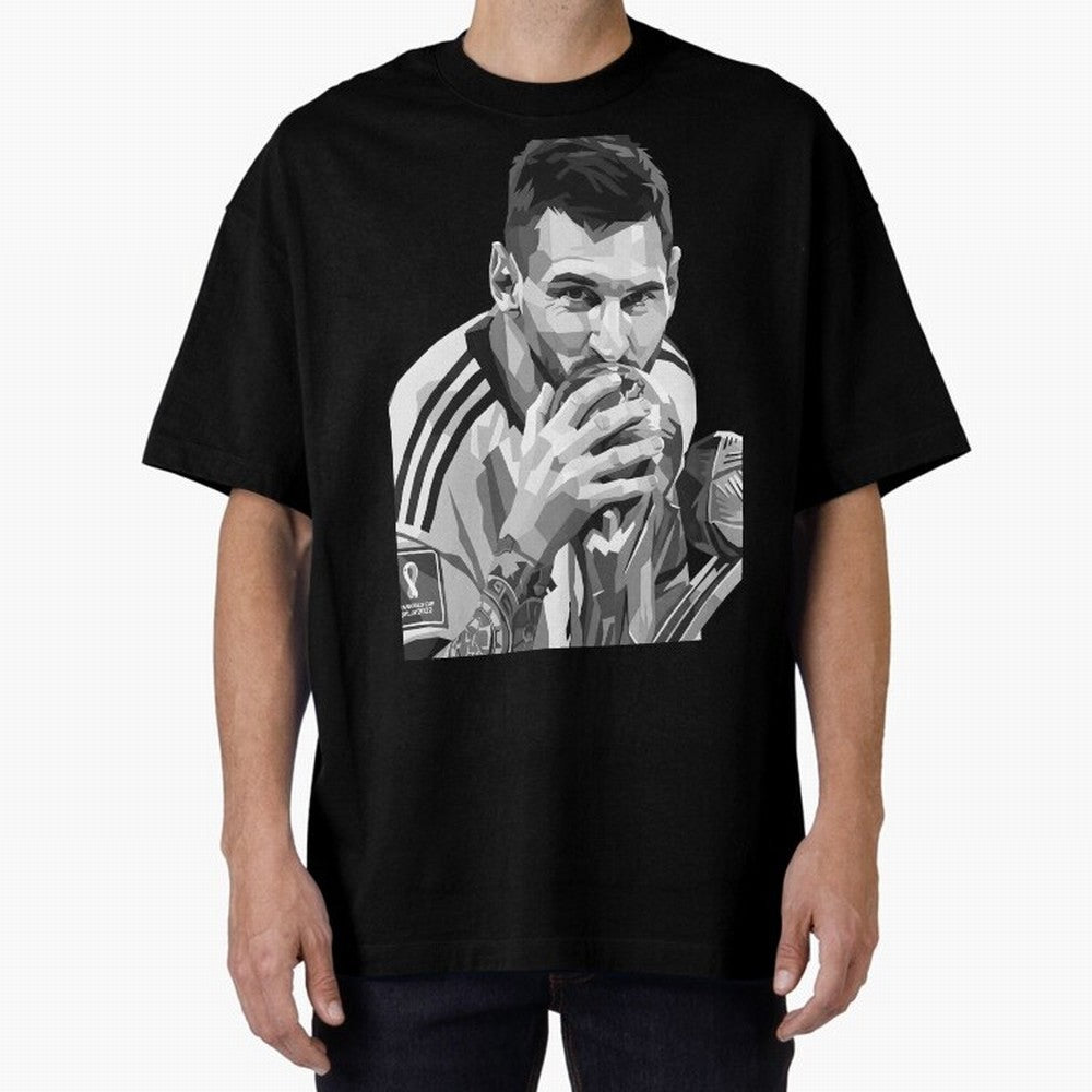 Messi grayscale Oversized T-Shirt Remember FIFA World Cup 2026 Group Stage for Fans of Haaland and Brazil, Portugal and Argentina, Bringing Game Day Rituals, Football Legends, Country Pride and the Road to the Final; Perfect for Fans, Collectors,