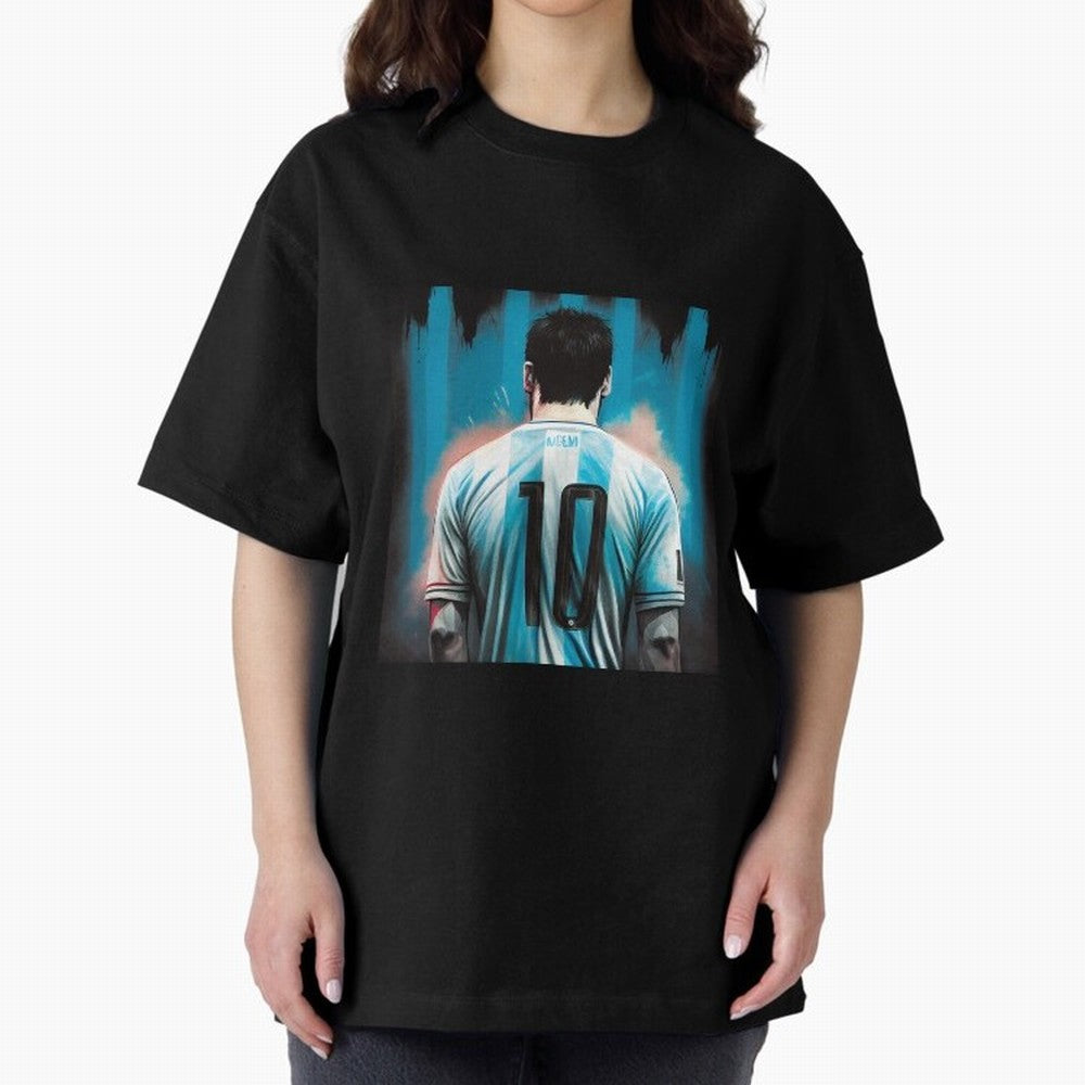 Lionel Messi Oversized T-Shirt Show Love for Legendary Goals in FIFA World Cup 2026 Spirit, Filled with Germany, Neymar, Haaland and Cristiano Ronaldo, Goal Celebration Energy, Supporter Heritage, Football Icons and Worldwide Tournament Joy; Made