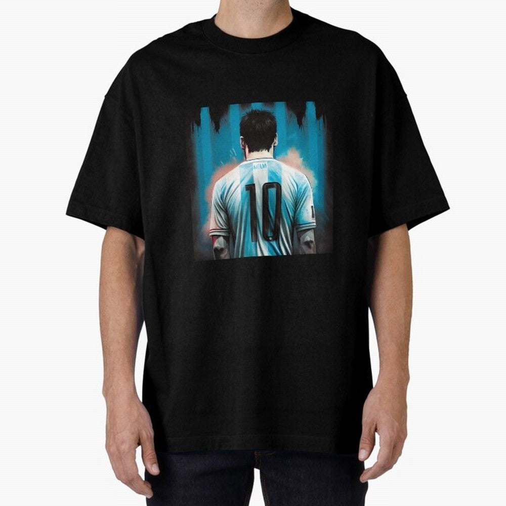 Lionel Messi Oversized T-Shirt Show Love for Legendary Goals in FIFA World Cup 2026 Spirit, Filled with Germany, Neymar, Haaland and Cristiano Ronaldo, Goal Celebration Energy, Supporter Heritage, Football Icons and Worldwide Tournament Joy; Made