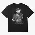 Messi grayscale Oversized T-Shirt Celebrate the Magic of FIFA World Cup 2026 USA Canada Mexico for Fans of Messi, Neymar and Mbappe and Argentina, Bringing Football Festival Excitement, Trophy Ambitions, Country Rivalries and Star Player Buzz;